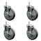 Service Caster 6'' Gray Poly Swivel 7/16'' Grip Ring Stem Caster Set with Brake, 4PK SCC-GR20S614-PPUB-TLB-716138-4 - alternate 1